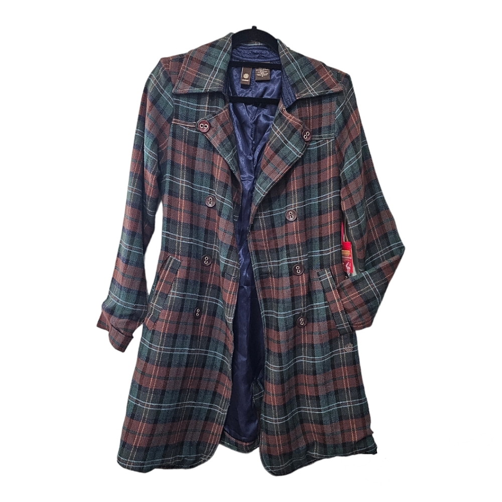 New Element Plaid Coat Size Medium